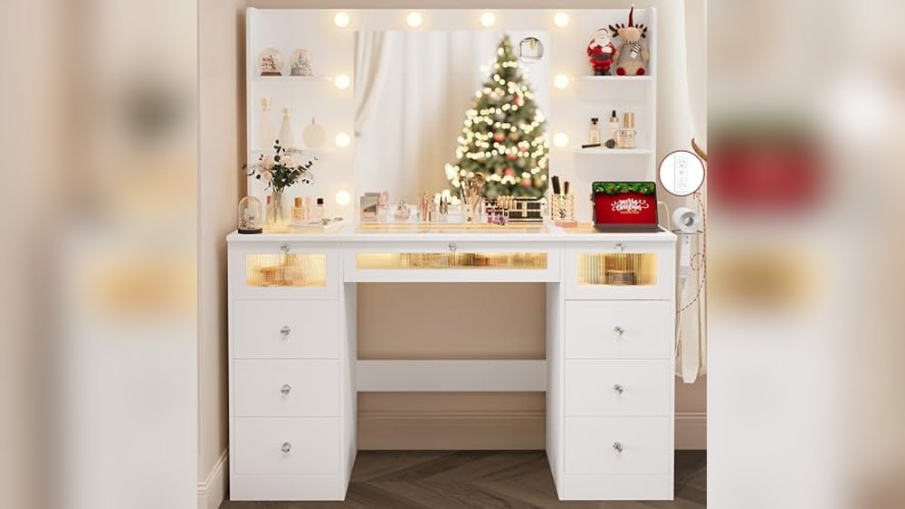 Glass Top Vanity Table