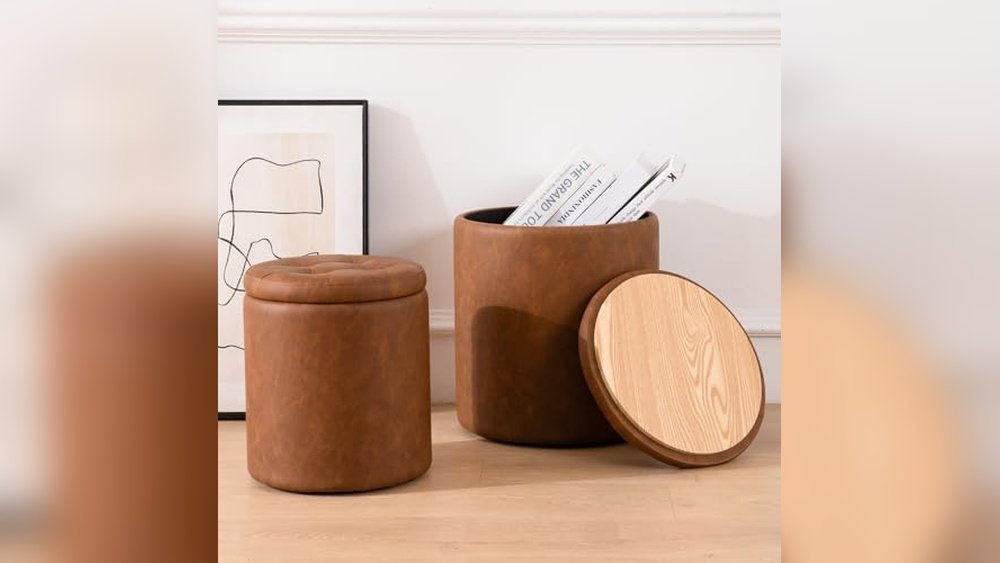 Leather Storage Ottomans